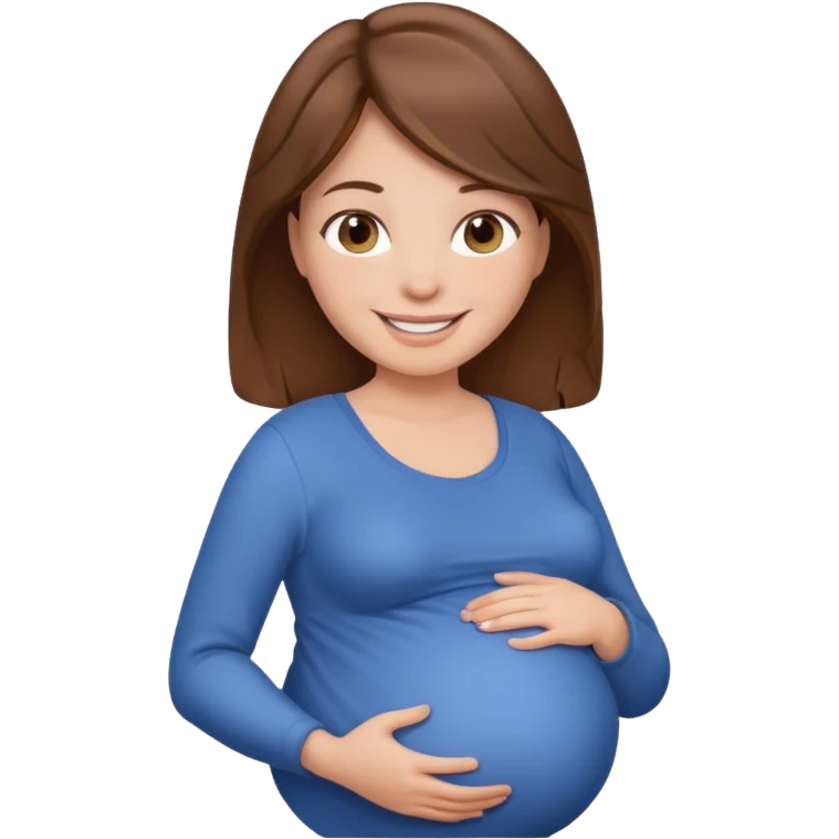 Una mamá embarazada de cabello  café  emoji