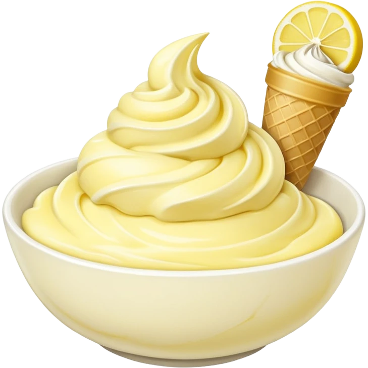 Lemon ice cream in a bowl emoji