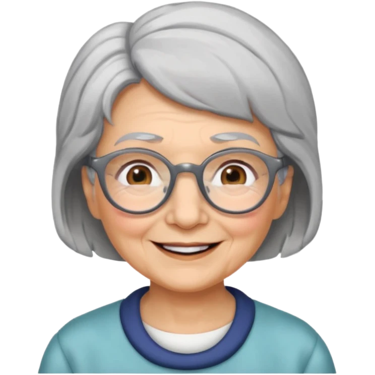 grandmother with glasses and gray hair, grizzle emoji