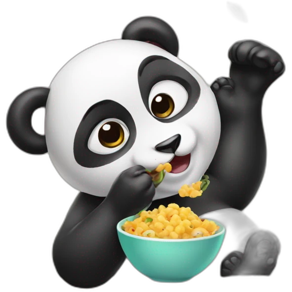 panda girl is eating emoji