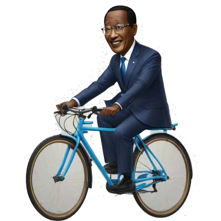 Le président tchadien Mahamat Idriss Deby sur un velo emoji