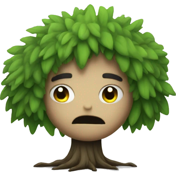 tree character with emo hair emoji