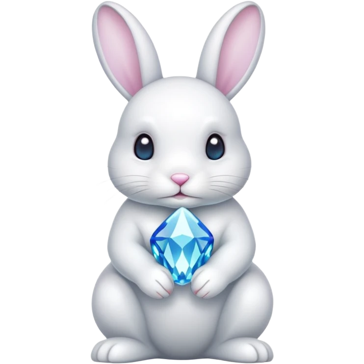 White Bunny with colours cristal emoji