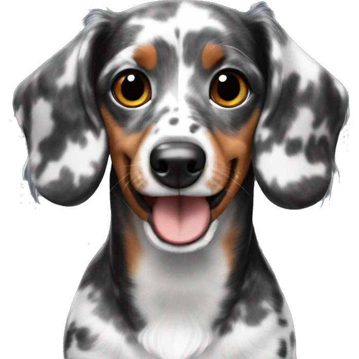 Black Merle mini dachshund  emoji