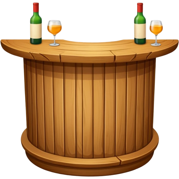 mesa alta tipo bar, de color madera natural emoji