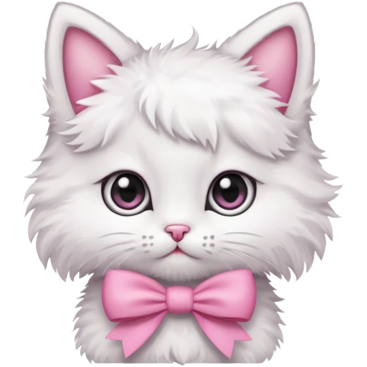 un gatito con un moño rosa emoji