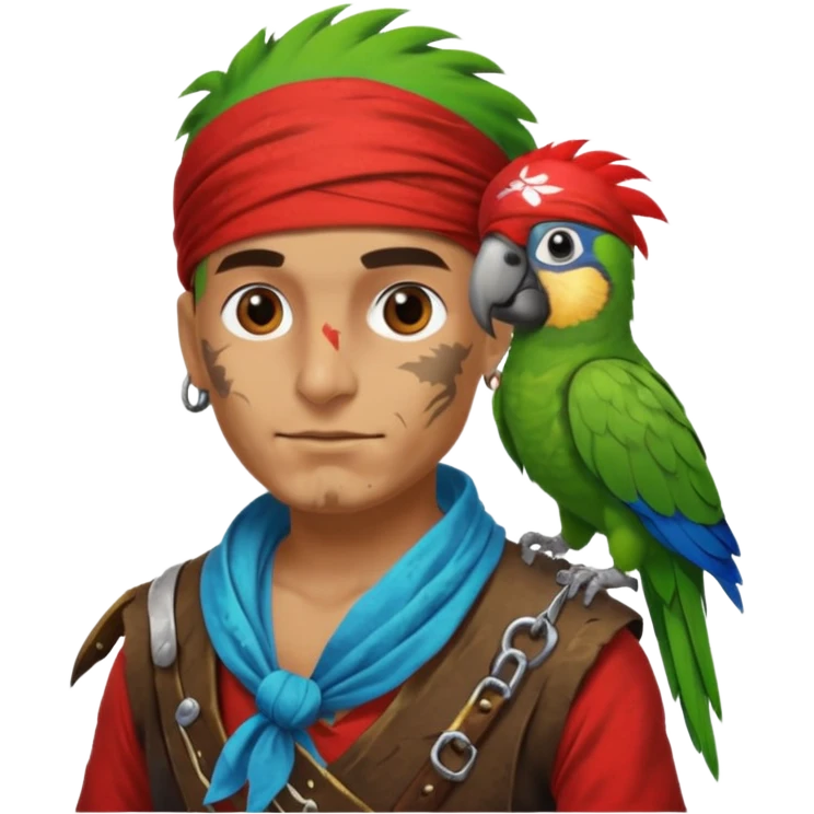 pirate and parrot emoji
