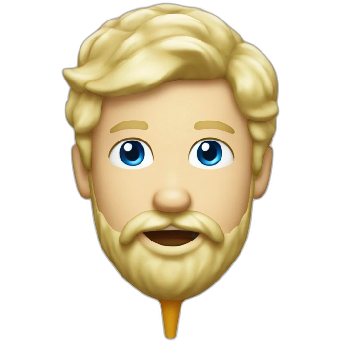 Blond man blue eyes beard Italian icecream emoji