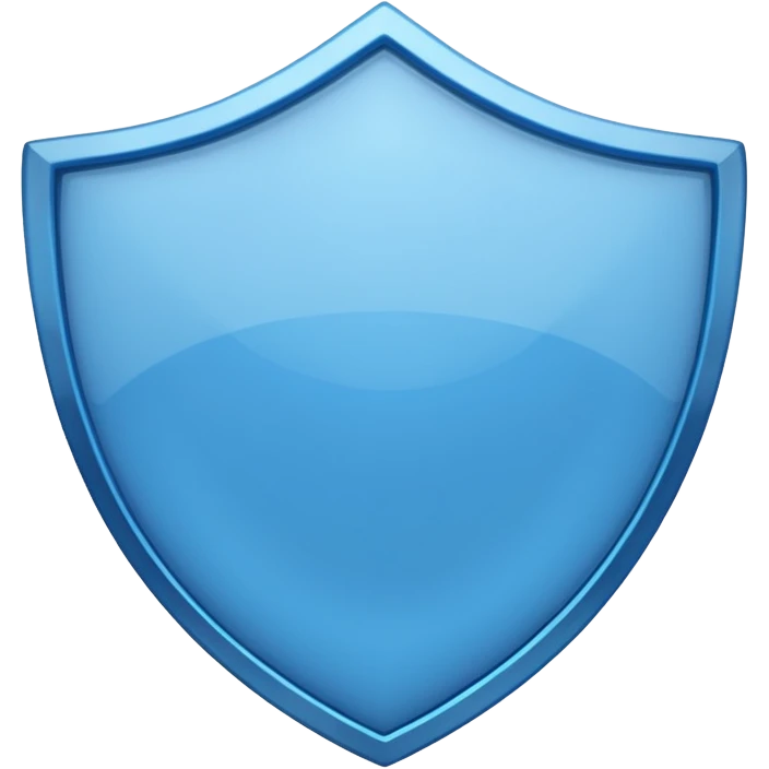 blue shield with a glossy, bright blue center, no symbols emoji