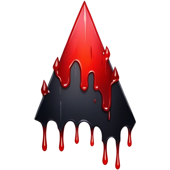 Black-red-crimson-gradient obsidian shard dripping blood  emoji