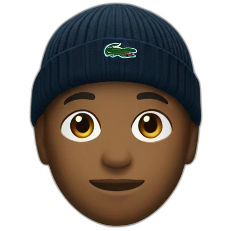 Black boy lacoste beanie with lacoste emoji