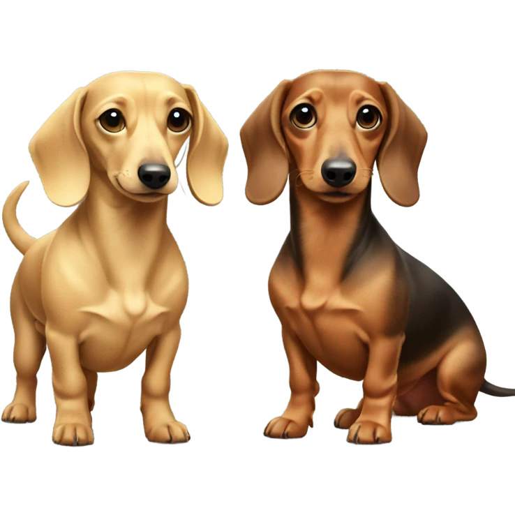 Blonde and brunette dachshund ￼dogs emoji