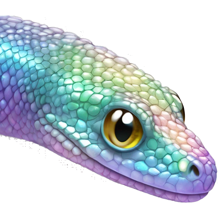 Sparkly glossy Pastel iridescent glass lizard emoji