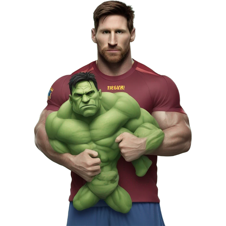 Messi holding fat hulk emoji