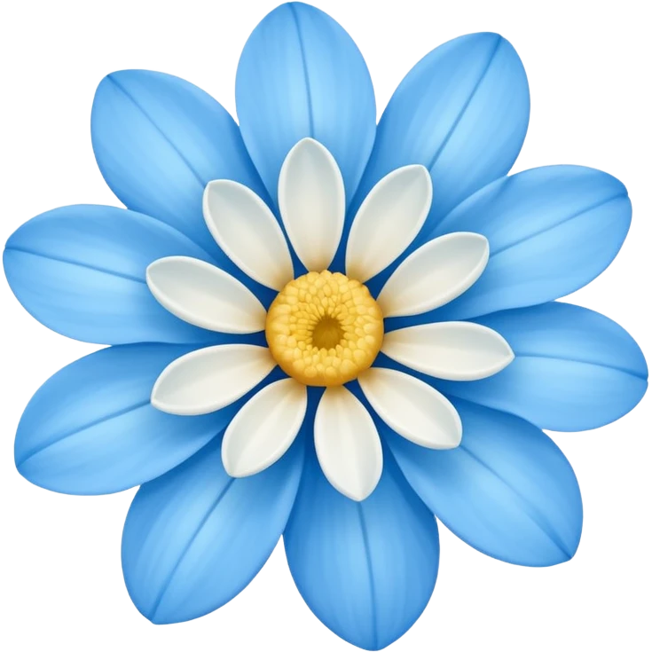 white blue  flower without yellow emoji