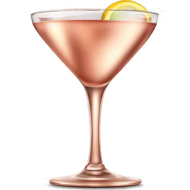 Realistic rose gold cocktail isolated single emoji