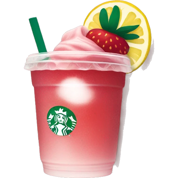 Strawberry açaí lemonade Starbucks refresher emoji