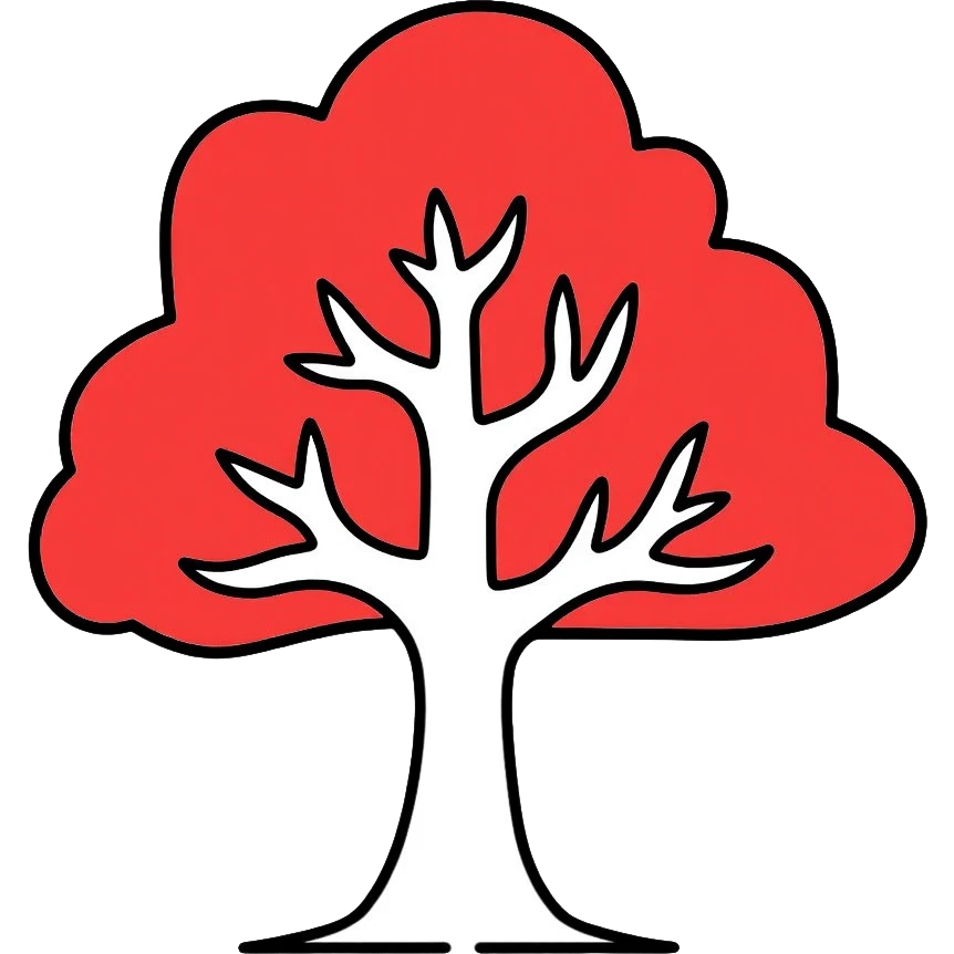 white tree with red foliage emoji