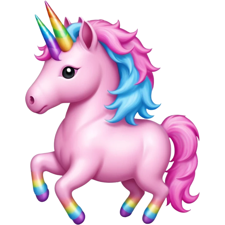 pink fluffy unicorns dancing on rainbows emoji