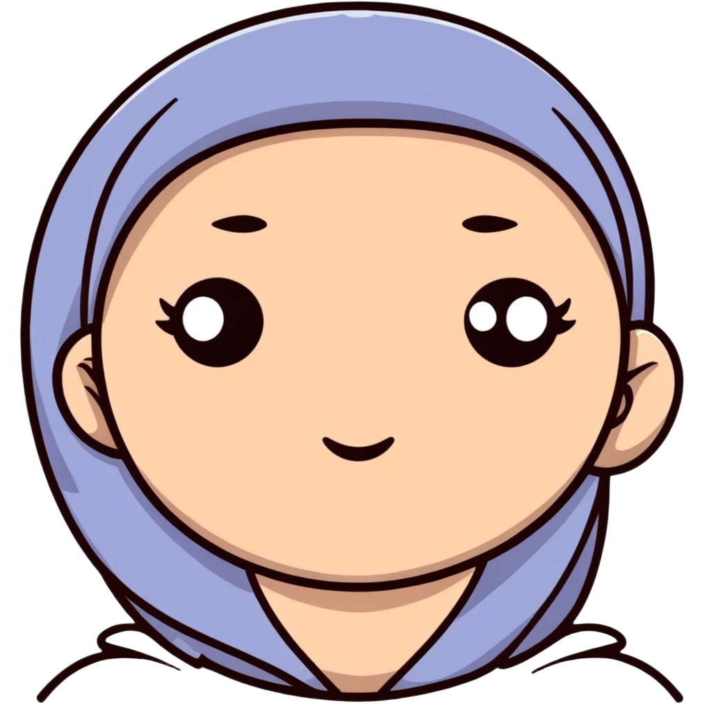 girl with narrow small eyes and big round face emoji