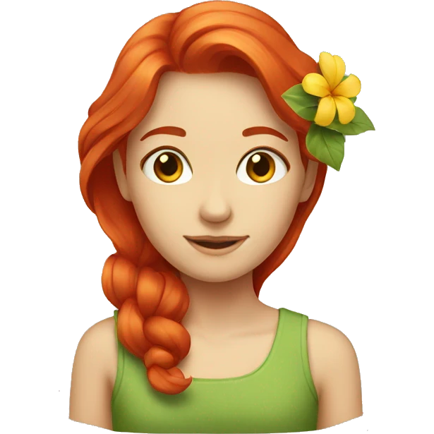 red head with flower  emoji