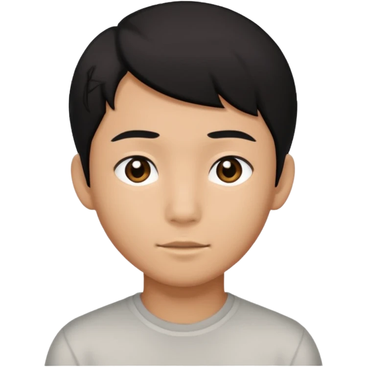 Brown teenage Asian boy with black hair black eyes emoji