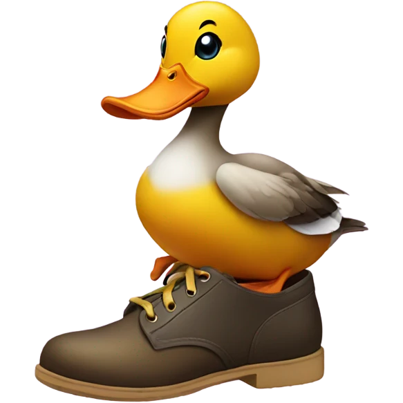 Duck with shoes  emoji
