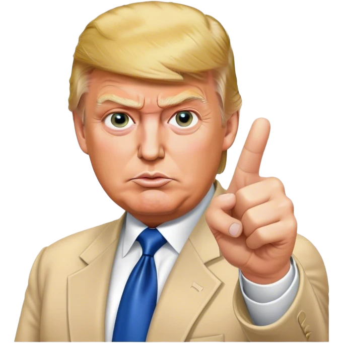 Donald Trump points his finger at the camera emoji
