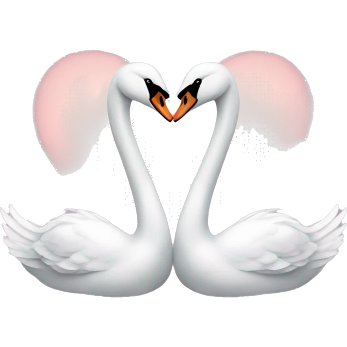 2 swans making a heart emoji