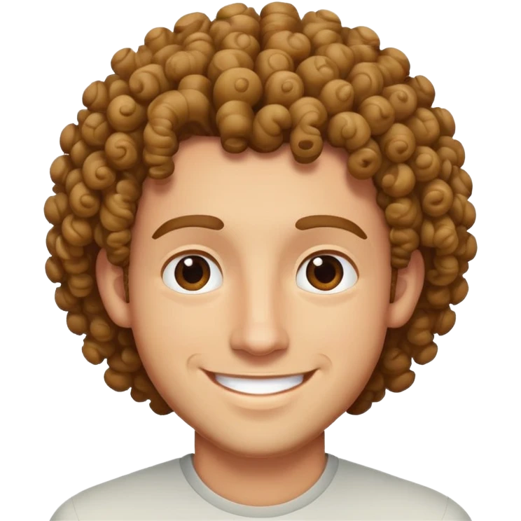 man with curly hair smiling emoji