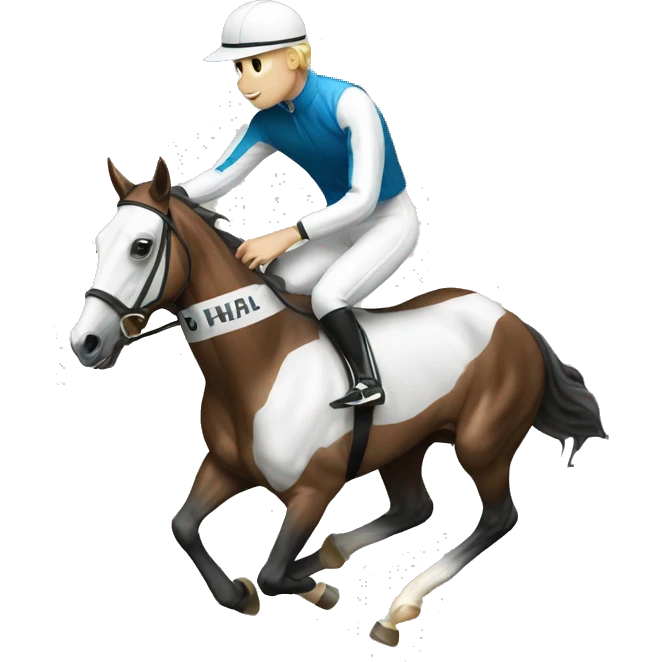 HORSE RACING - person and whie horse emoji