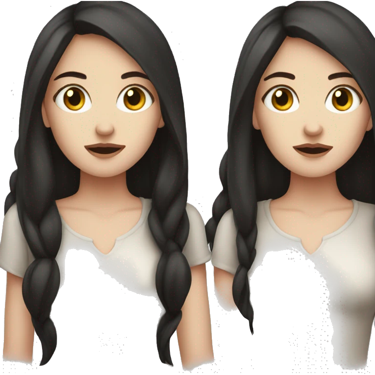 Pale girl with dark hair rolling eyes emoji