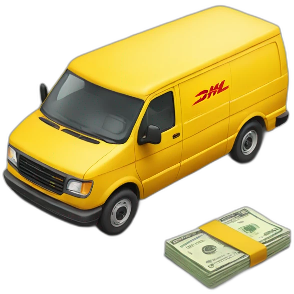  DHL van with money emoji