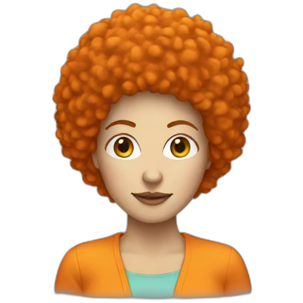white woman with orange afro emoji