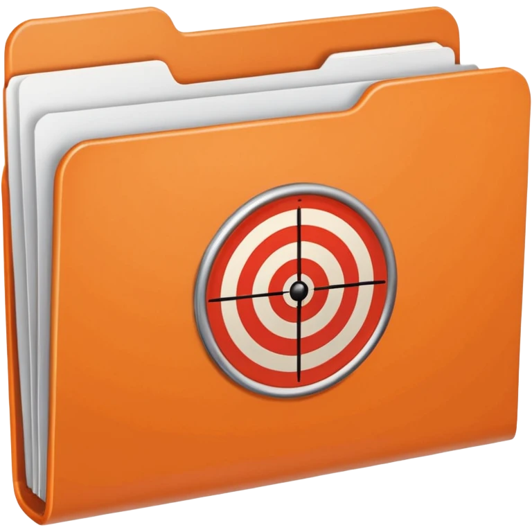 orange file folder with target on the cover emoji
