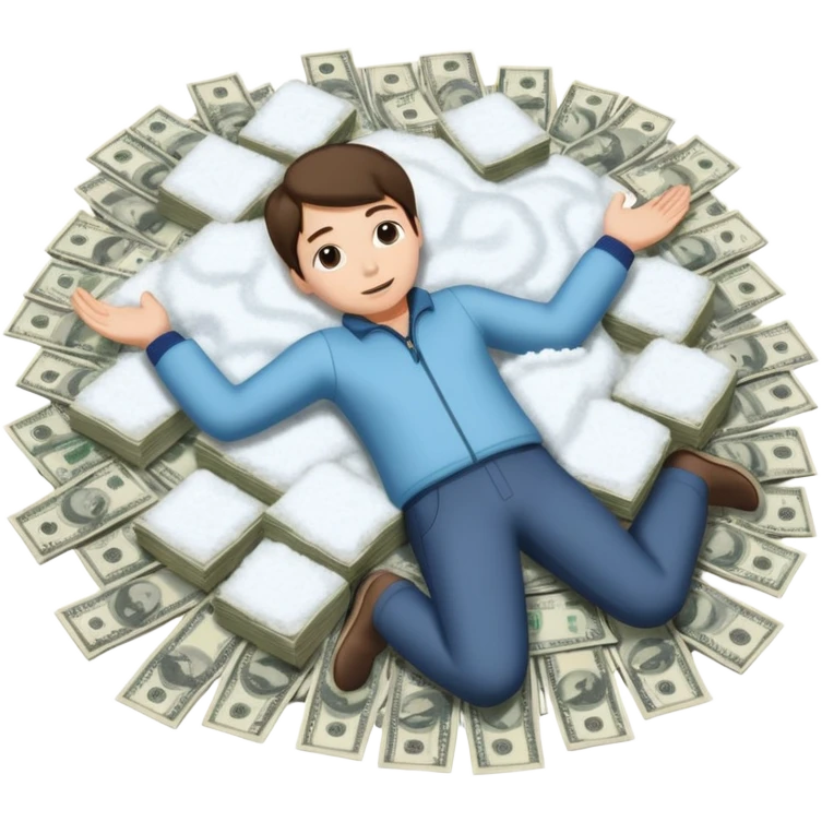 making a snow angel in money emoji