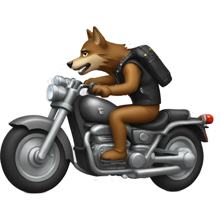 Wolf riding a motorcycle  emoji
