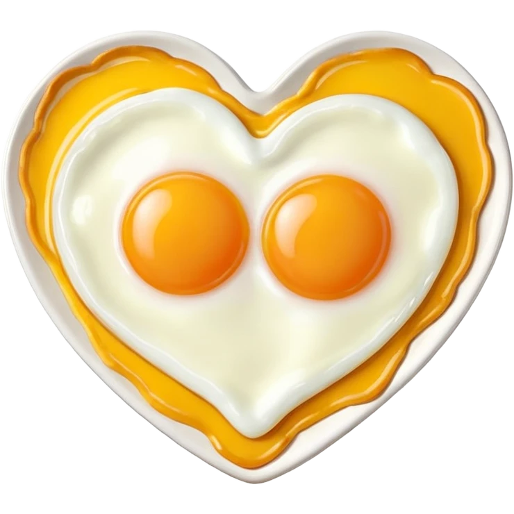 fried egg in the shape of a heart emoji
