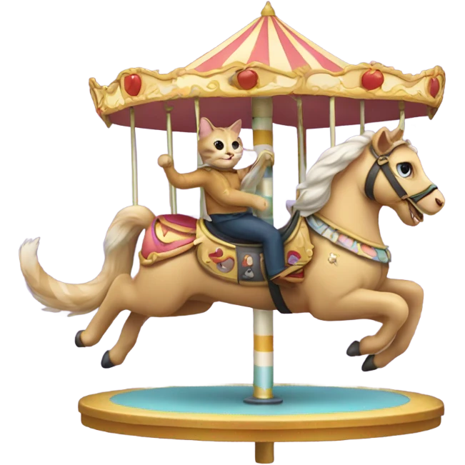 Cat Riding a carousel emoji