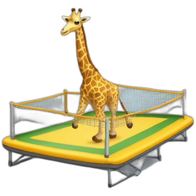 giraffe jumping on a trampoline emoji