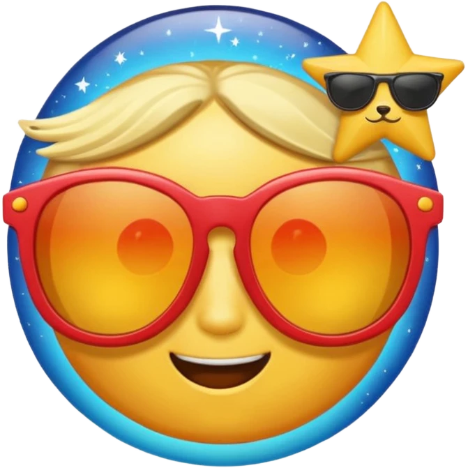 star with sunglasses “cool night” vibe emoji