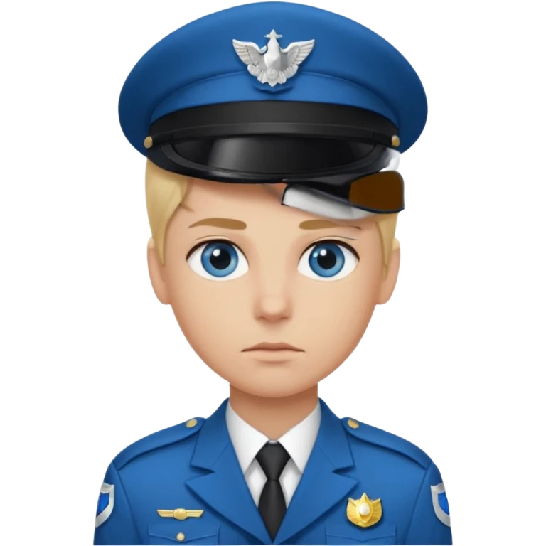 Blonde hair, blue eyed, SS officer emoji