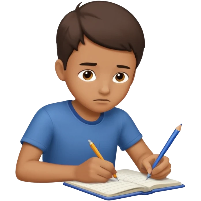 boy writing on a notebook emoji