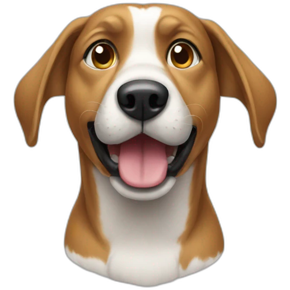 Dog using iPhone emoji