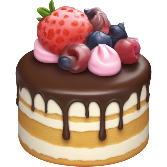 Cake with vanilla frosting and coquette deatails emoji