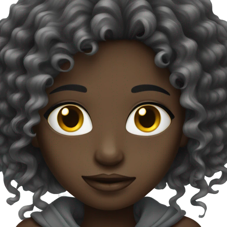 dark skinnes girl with beautiful hair emoji