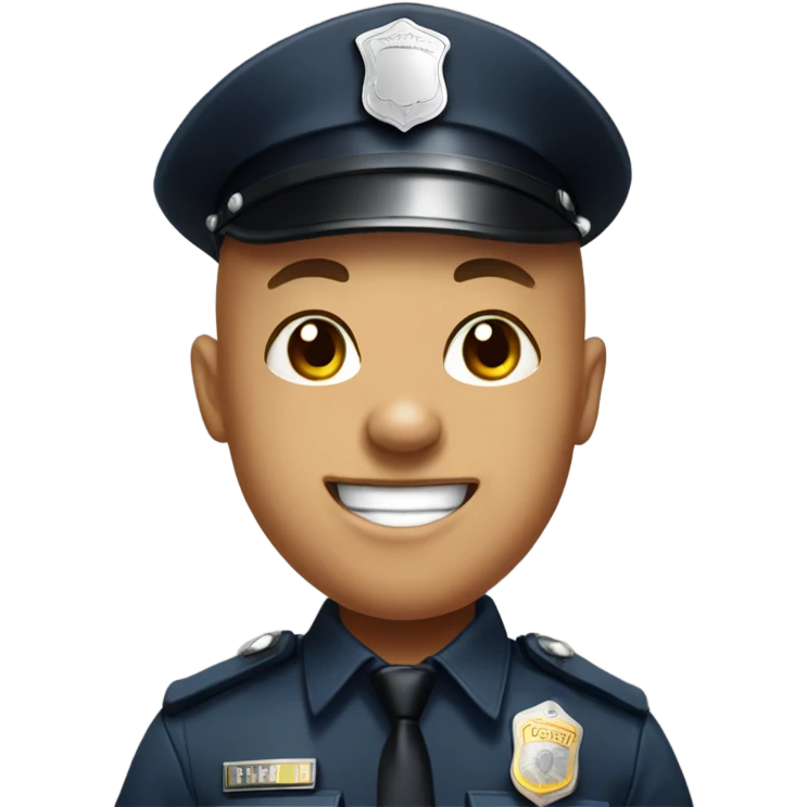 bald police officer tongue out portrait emoji