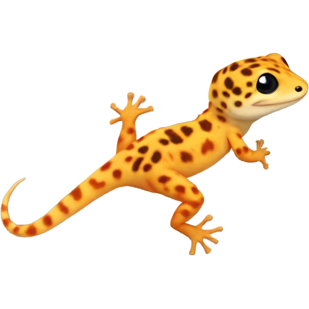 Orange leopard gecko emerges from egg emoji