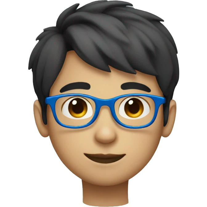 boy with blue round glasses short dark hair emoji