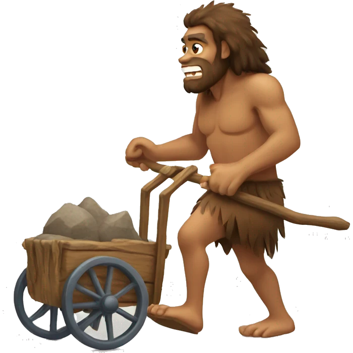 caveman pulling cart emoji